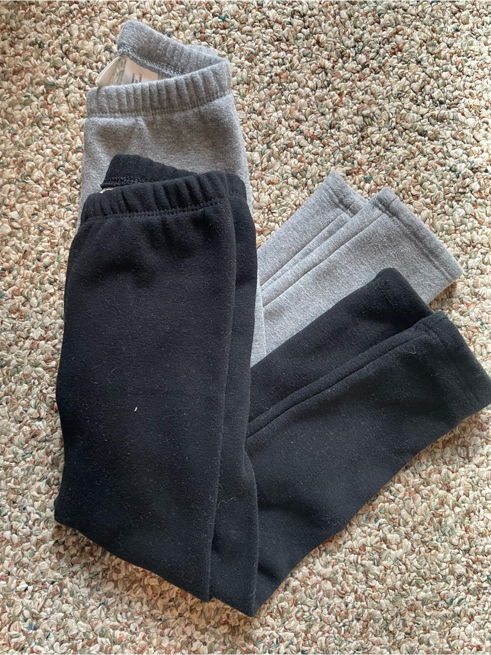 Toddler Fleece Black & Gray Sweatpants - Comfortable Everyday Bottoms